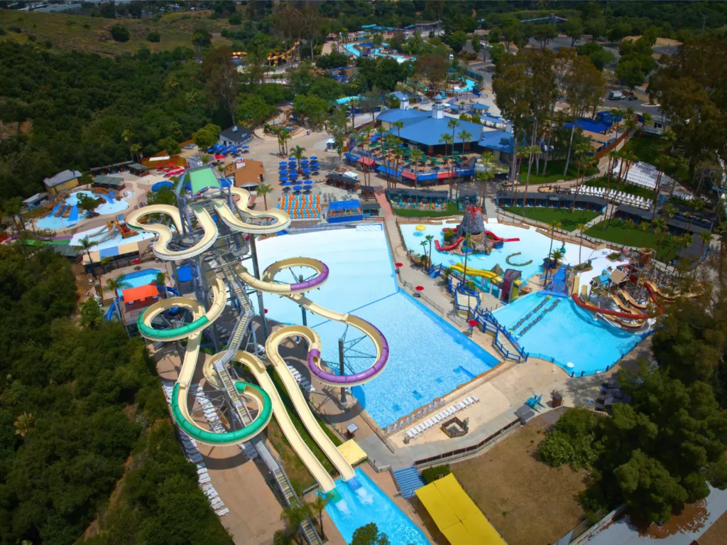 Drone Shot of Raging Waters LA